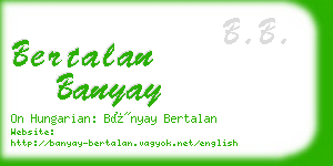 bertalan banyay business card